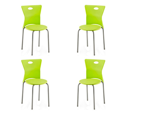 Raki Vega Set 4 scaune aluminiu si polipropilena verde, 39x39xh79cm