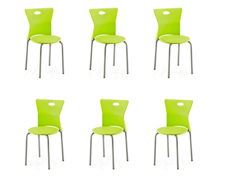 Raki Vega Set 6 scaune aluminiu si polipropilena verde, 39x39xh79cm