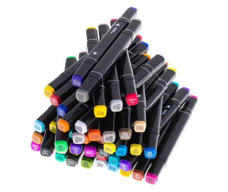 48 db Mercaton® alkoholos marker készlet, 2 vég és tárolótáska, 15 cm, többszínű, 14 x 11 x 17,5 cm