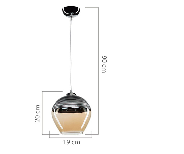 Лампа 0955 антрацит-бежово стъкло D19x90 см