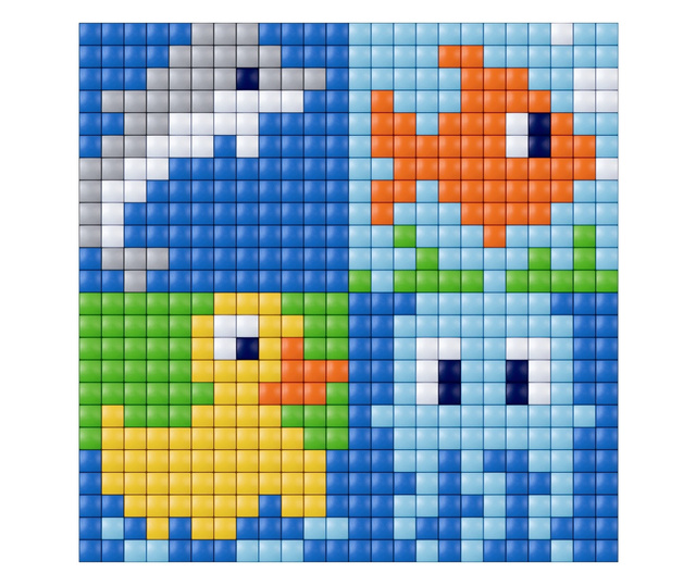 Set hobby creativ cu pixeli Pixelhobby, Cub Pixel XL, Animale din apa, 4 modele, 720 piese