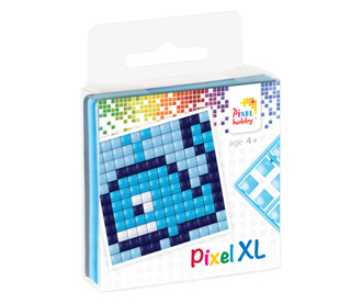 Set hobby creativ cu pixeli Pixelhobby, Pixel XL Mozaic, Fun Pack, Balena, 144 piese