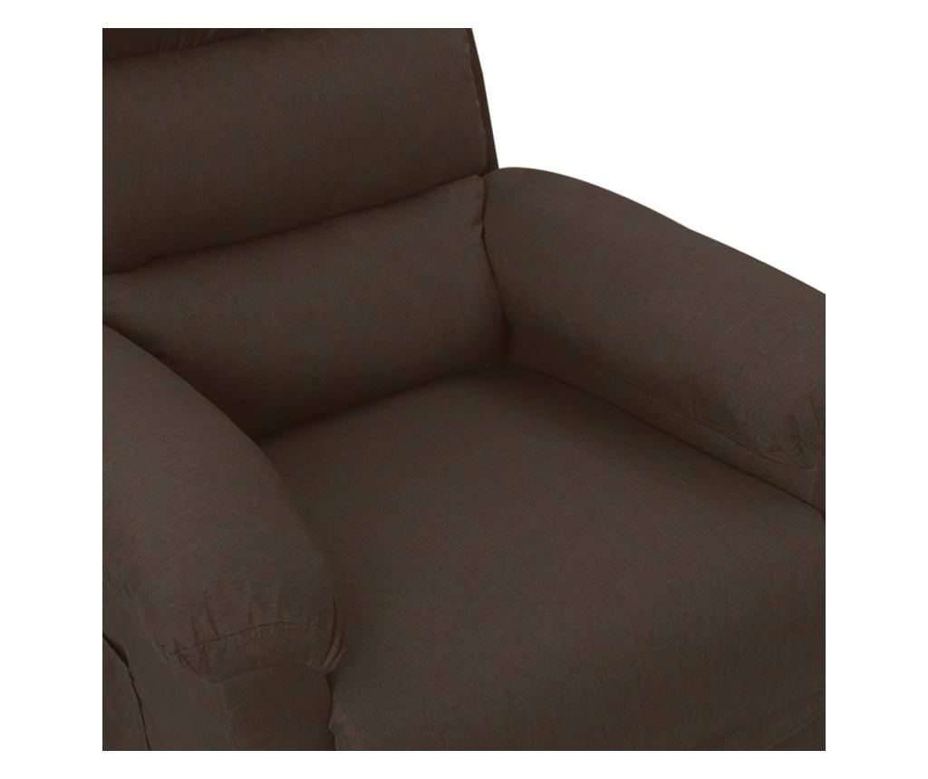 Електрически масажен фотьойл, тъмнокафяв, плат - 6