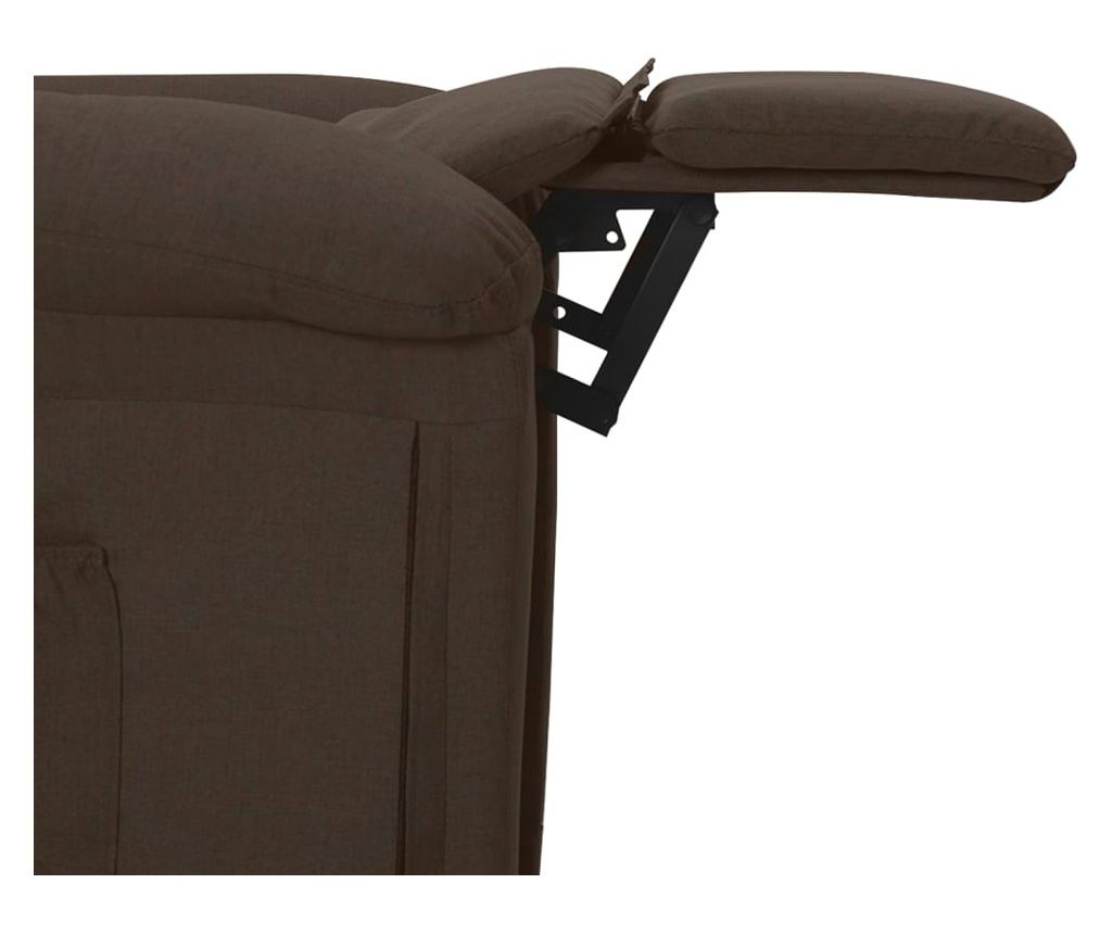 Електрически масажен фотьойл, тъмнокафяв, плат - 7