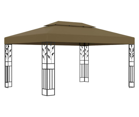 Шатра с двоен покрив, 3x4 м, таупе, 180 г/м²