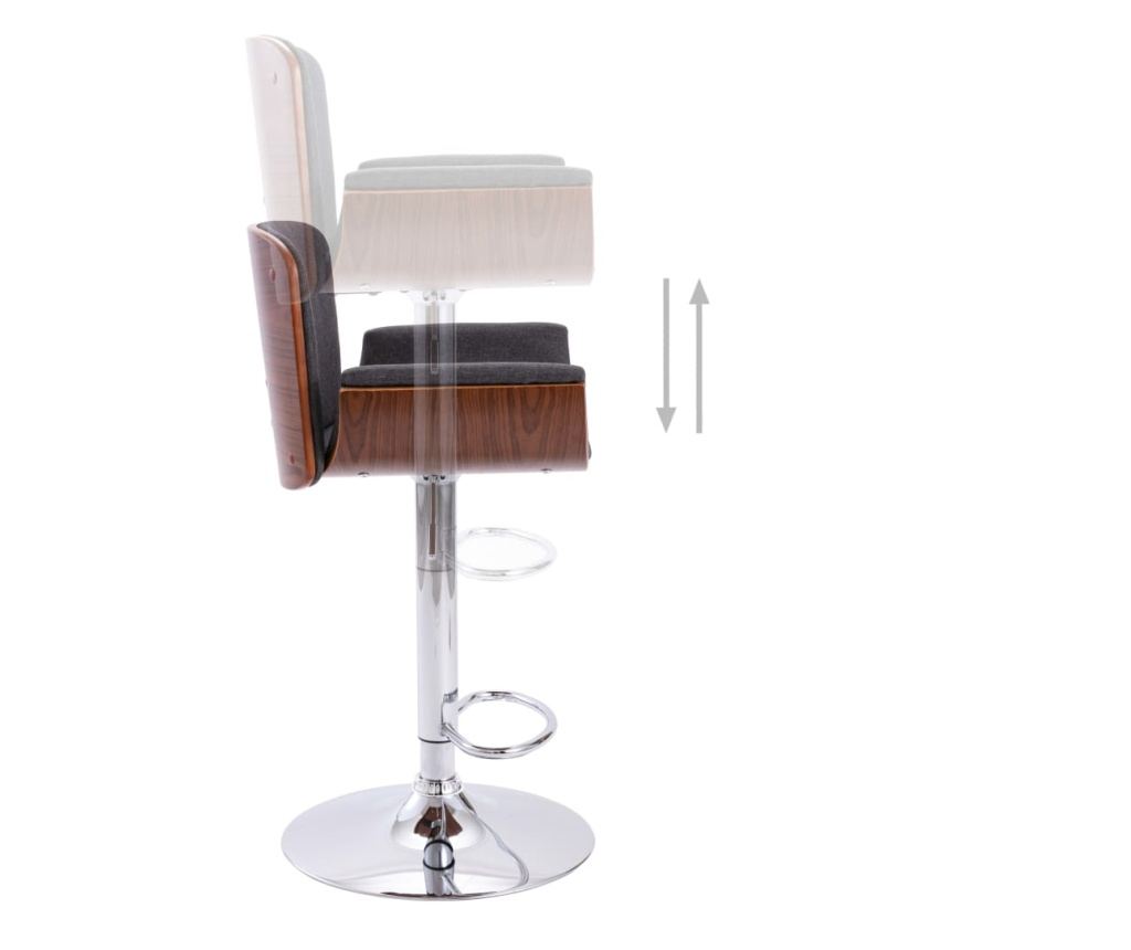 Barski stol, siv, tekstilni material - 5