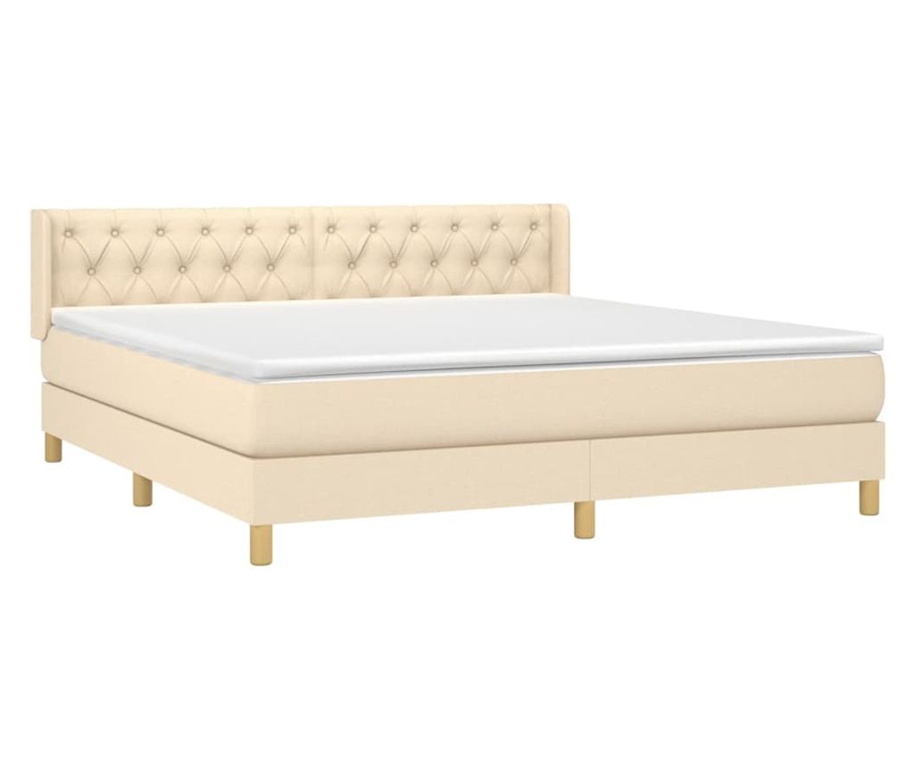 Боксспринг легло с матрак, крем, 160x200 см, текстил - 3