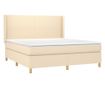 Боксспринг легло с матрак, кремаво, 160x200 см, текстил thumbnail 3