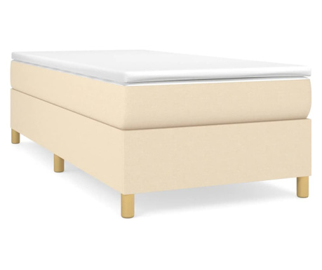 Box spring postelja z vzmetnico krem 80x200 cm blago