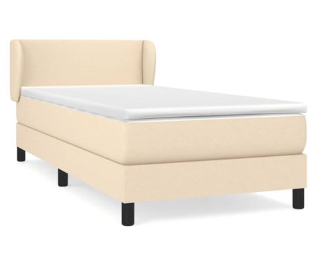 Box spring postelja z vzmetnico krem 80x200 cm blago