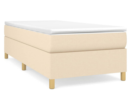 Box spring postelja z vzmetnico krem 90x200 cm blago