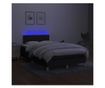 Пружинно легло с матрак и LED, черно, 120x200 см, текстил thumbnail 3