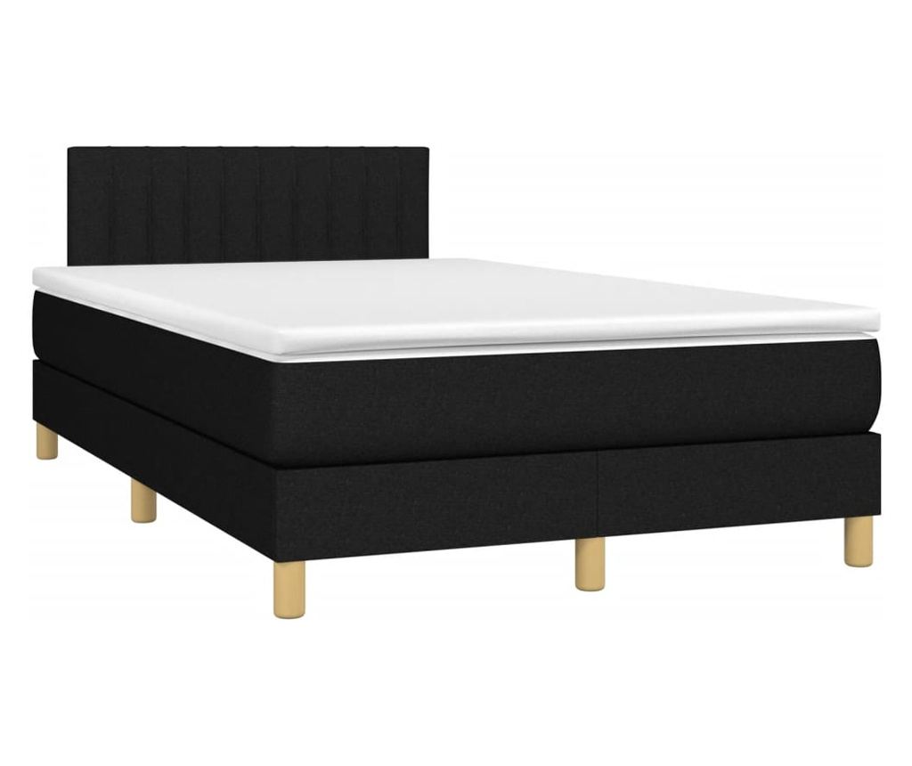 Пружинно легло с матрак и LED, черно, 120x200 см, текстил - 4