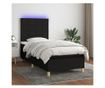 Okvir za krevet s madracem i LED rasvjetom, crni, 80x200 cm, tekstil thumbnail 1