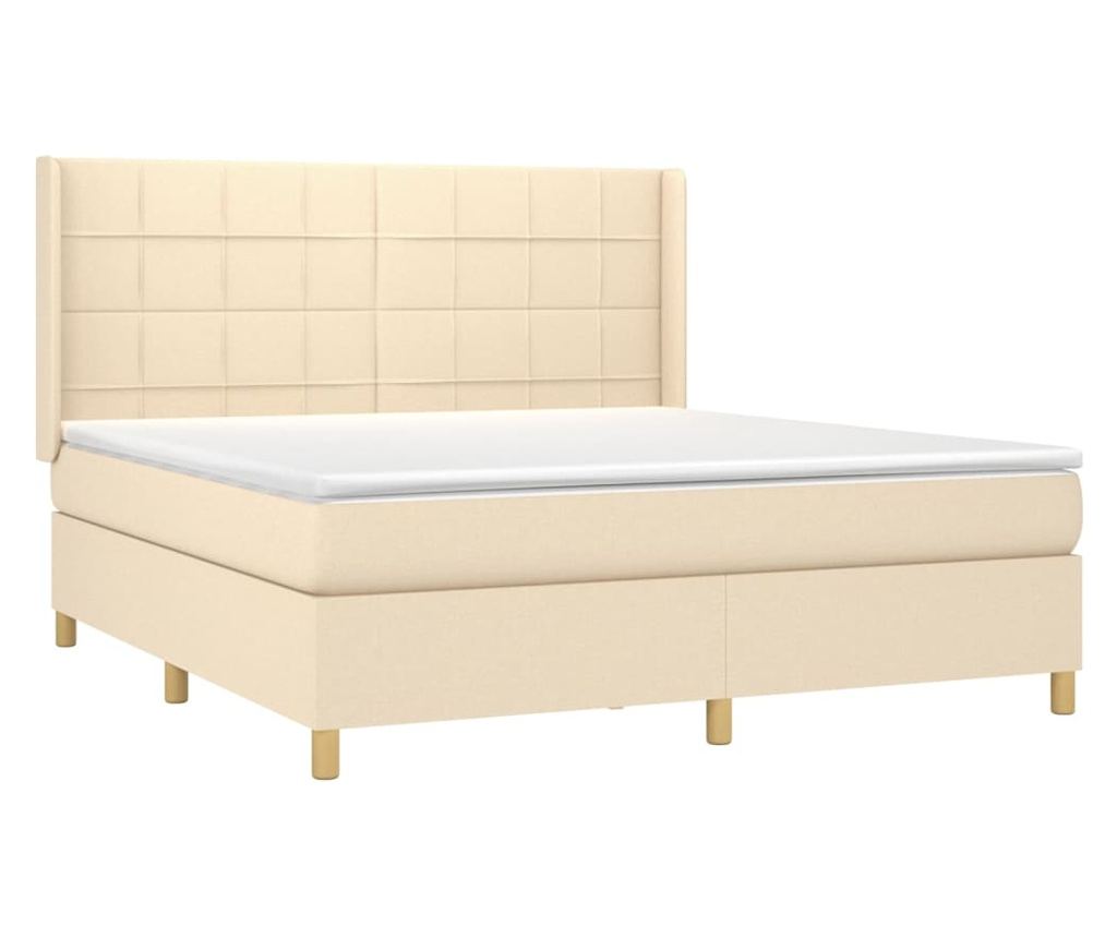 Боксспринг легло с матрак, крем, 160x200 см, текстил - 3