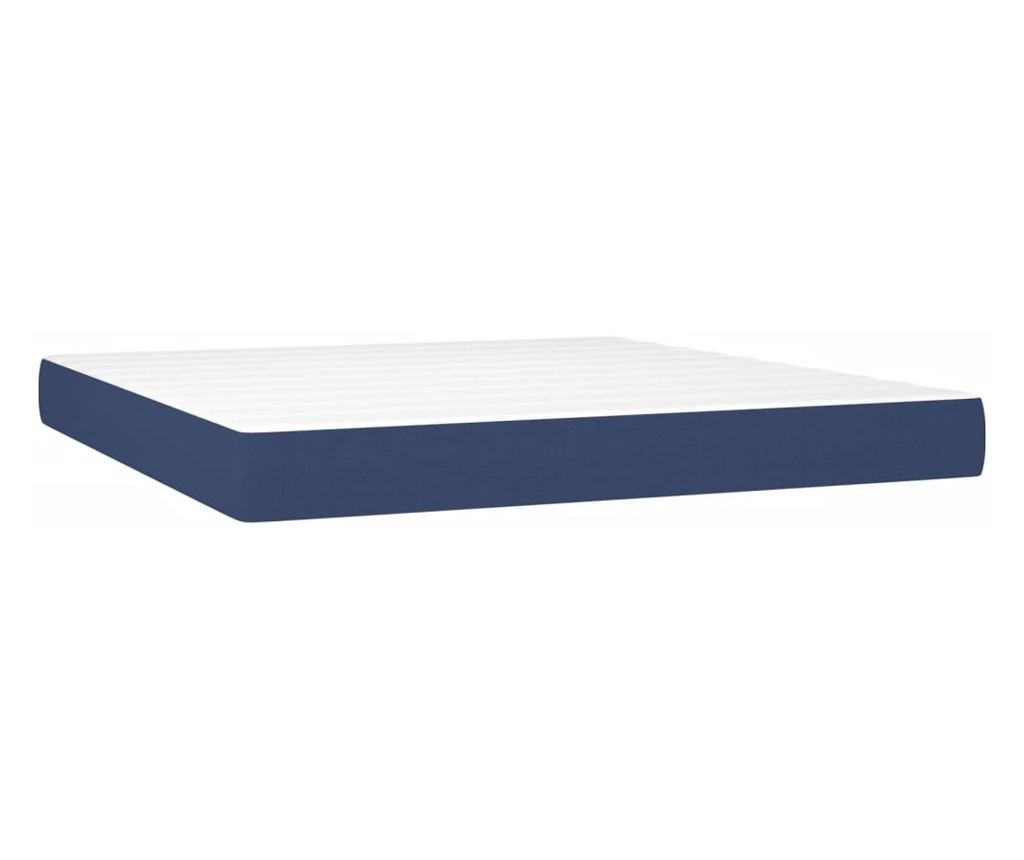 Continental bed with mattress, blue, 160x200cm, textile material - 5