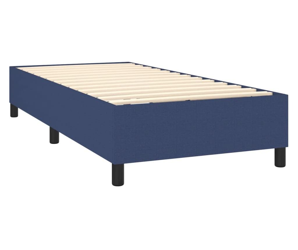 Боксспринг легло с матрак, синьо, 100x200 см, текстил - 4