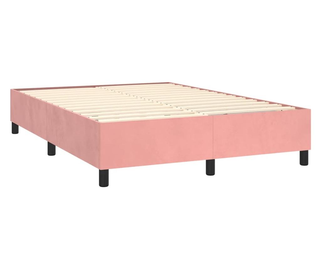 Боксспринг легло с матрак, розово, 140x200 см, кадифе - 4
