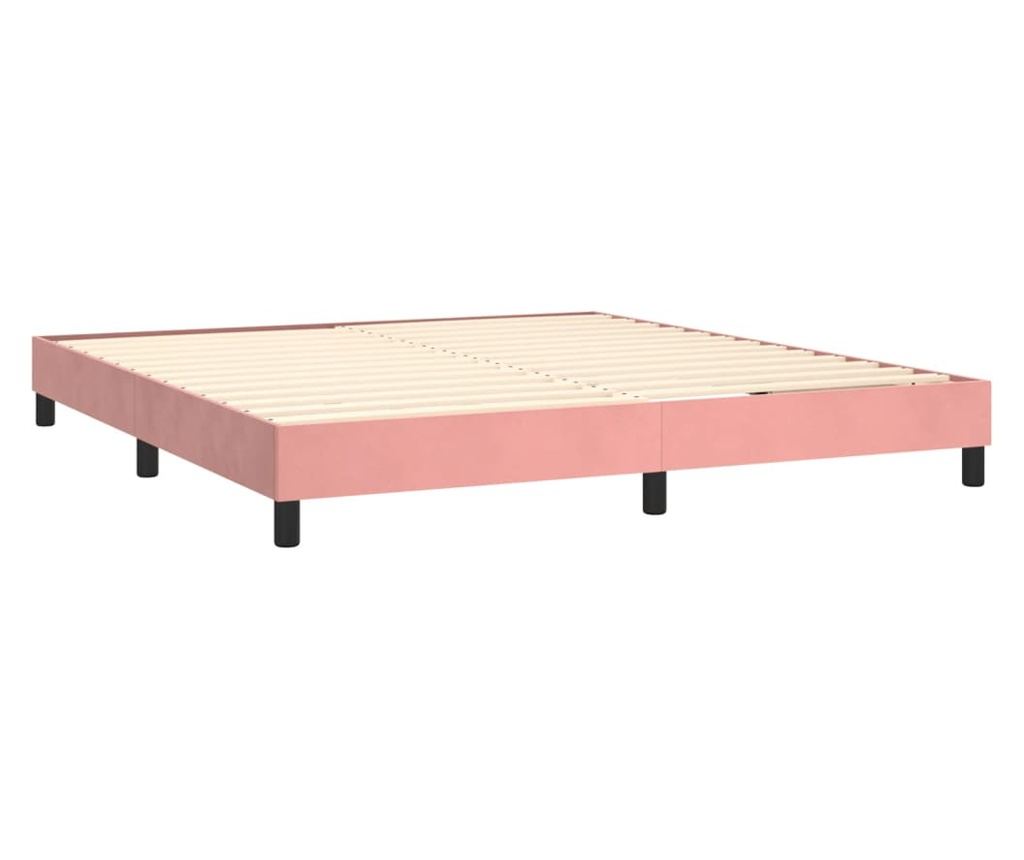 Boxspring krevet s madracem, ružičasti, 160x200 cm, baršun - 4