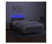 Okvir za krevet s madracem i LED rasvjetom, svijetlosiva, 120x200 cm, tekstil thumbnail 4