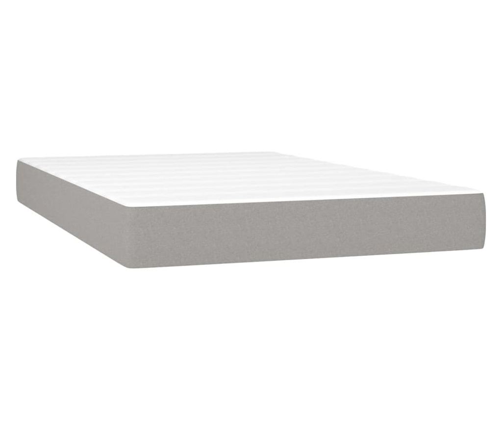 Okvir za krevet s madracem i LED rasvjetom, svijetlosiva, 120x200 cm, tekstil - 6