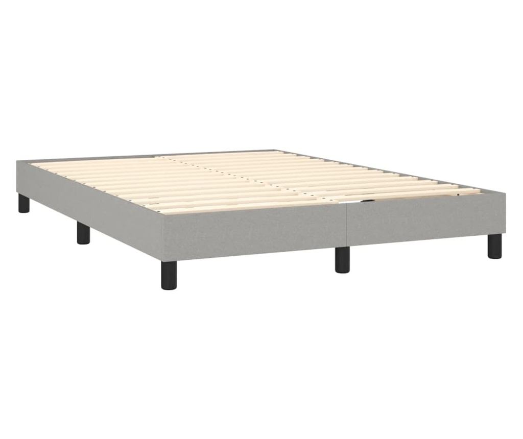 Боксспринг легло с матрак, светло сиво, 140x190 см, текстил - 4