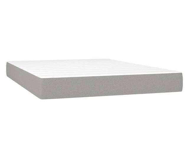 Боксспринг легло с матрак, светлосив, 140x190 см, текстил