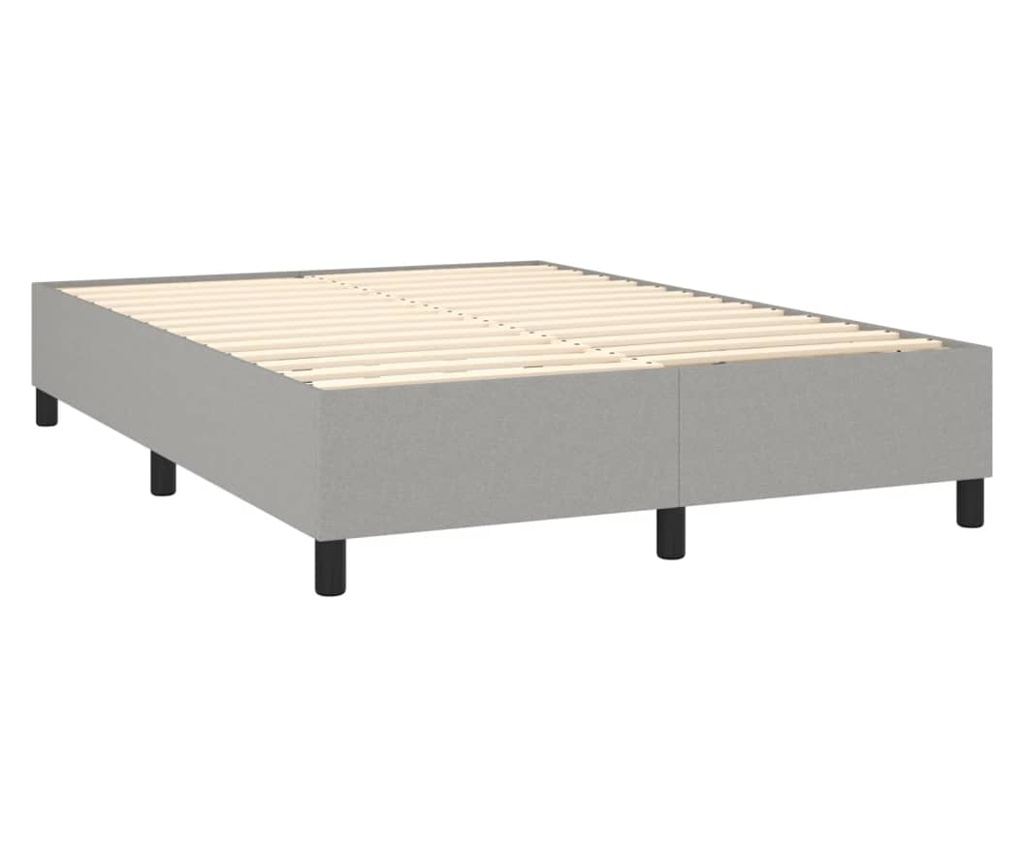 Continental bed, light gray, 140x200 cm, textile material - 4