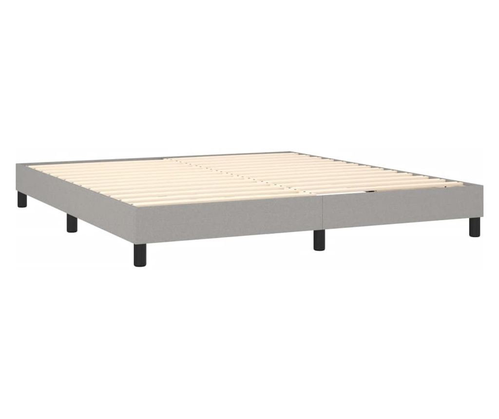 Okvir za krevet s madracem i LED rasvjetom, svijetlosiva, 180x200 cm, tekstil - 5