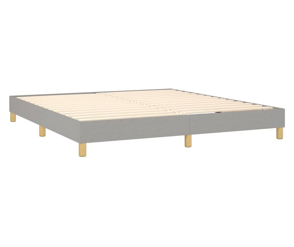 Okvir za krevet s madracem i LED rasvjetom, svijetlosiva, 180x200 cm, tekstil - 5