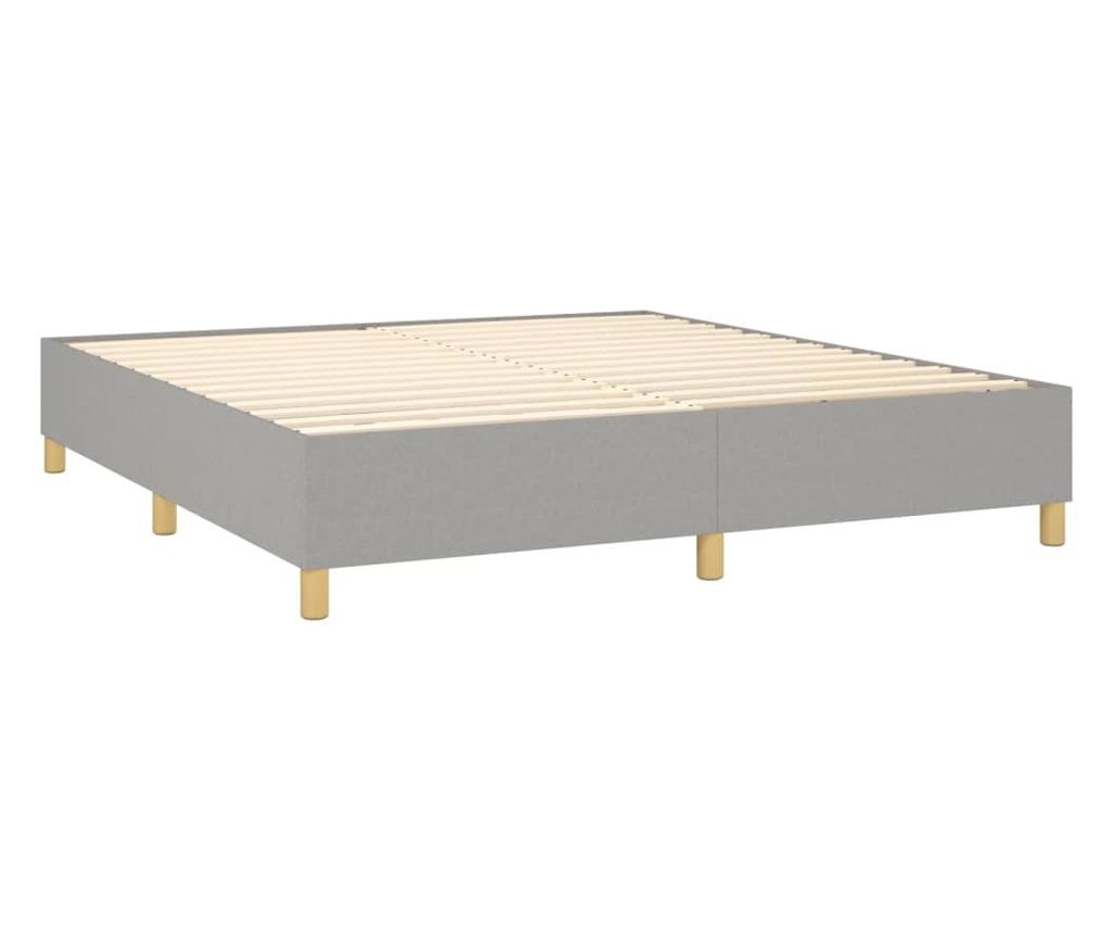 Okvir za krevet s madracem i LED rasvjetom, svijetlosiva, 180x200 cm, tekstil - 5