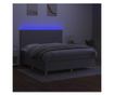 Okvir za krevet s madracem i LED rasvjetom, svijetlosiva, 180x200 cm, tekstil thumbnail 4