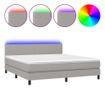 Okvir za krevet s madracem i LED rasvjetom, svijetlosiva, 180x200 cm, tekstil thumbnail 2