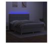 Okvir za krevet s madracem i LED rasvjetom, svijetlosiva, 180x200 cm, tekstil thumbnail 4