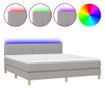 Okvir za krevet s madracem i LED rasvjetom, svijetlosiva, 180x200 cm, tekstil thumbnail 2