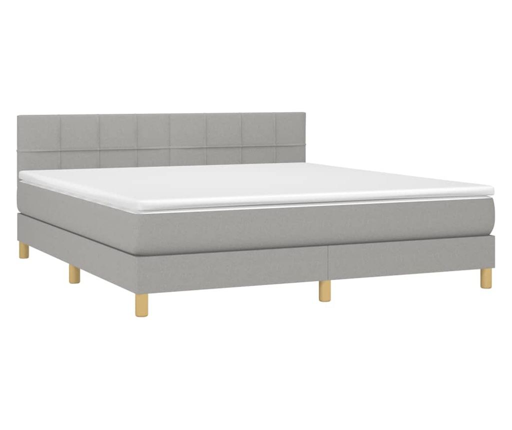 Okvir za krevet s madracem i LED rasvjetom, svijetlosiva, 180x200 cm, tekstil - 3