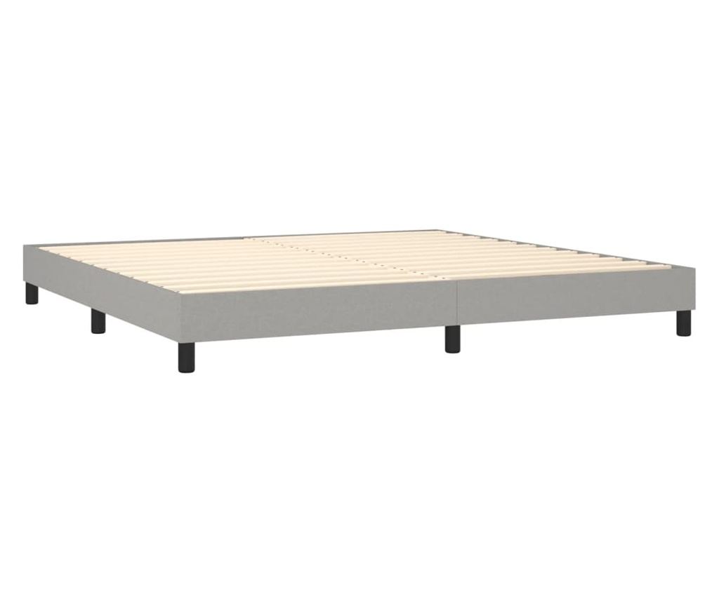 Okvir za krevet s madracem i LED rasvjetom, svijetlosiva, 200x200 cm, tekstil - 5