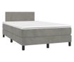 Континентално легло с матрак, светло сиво, 120x200 см, кадифе thumbnail 3