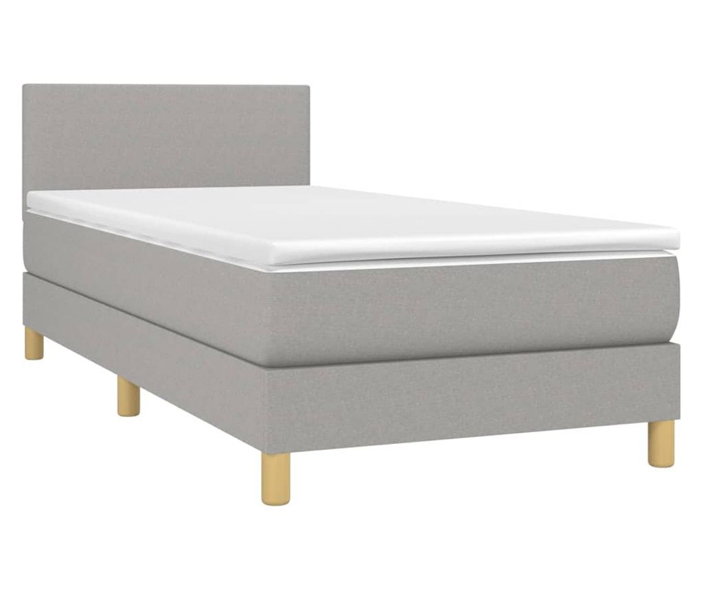 Okvir za krevet s madracem i LED rasvjetom, svijetlosiva, 80x200 cm, tekstil - 3
