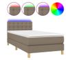 Пружинен легло с матрак и LED, таупе сиво, 100x200 см, текстил thumbnail 2