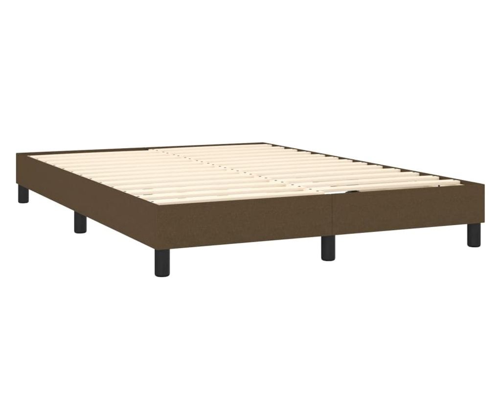 Boxspring postel s matracom, tmavohnedá, 140x200 cm, textil - 4