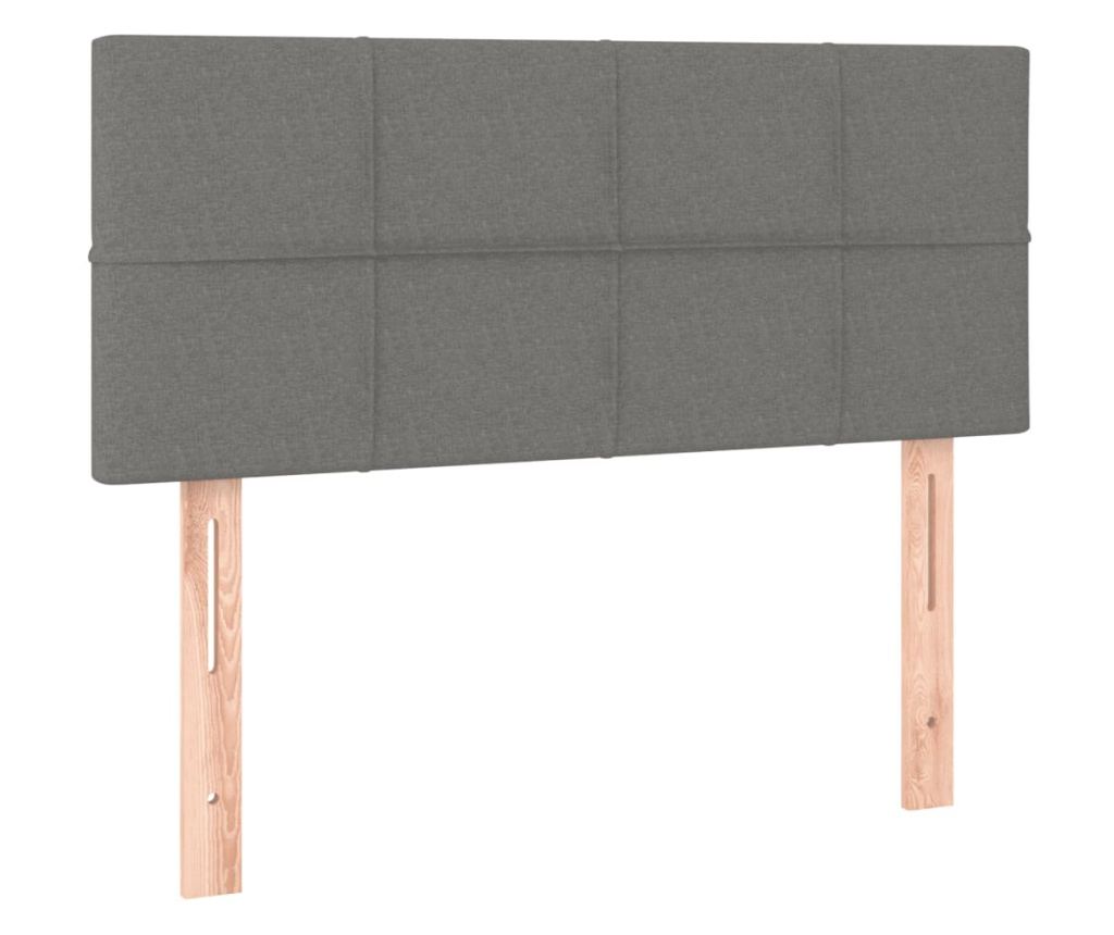 Boxspring krevet s madracem i LED rasvjetom, tamnosivi, 100x200 cm, tekstil - 7