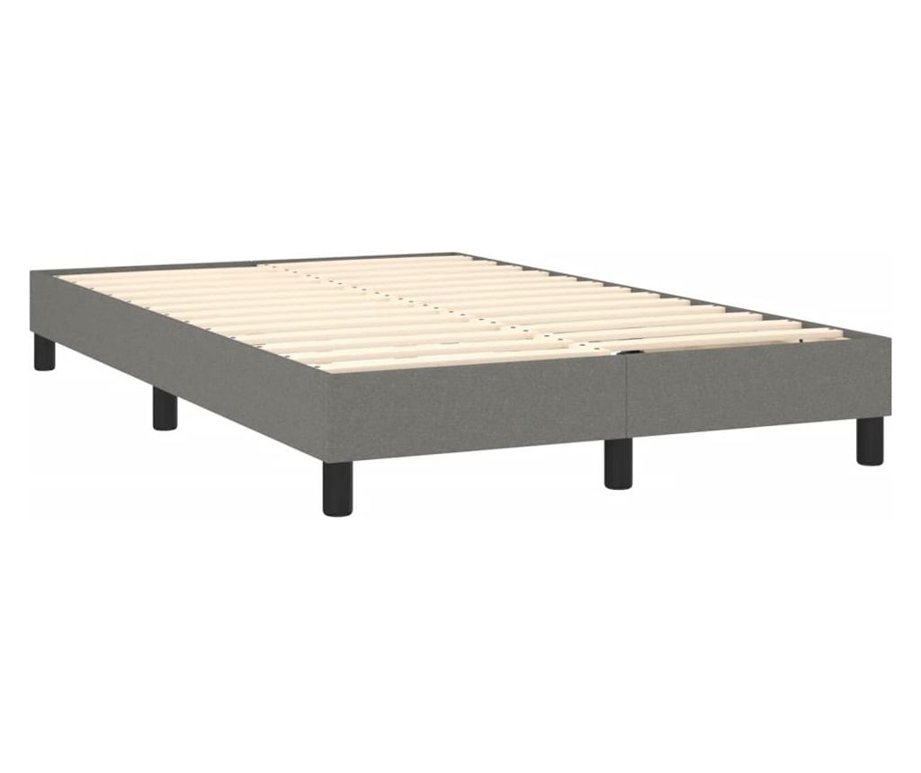 Okvir za krevet s madracem i LED rasvjetom, tamnosivi, 120x200 cm, tkanina - 5