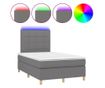 Boxspring krevet, madrac i LED rasvjeta, tamnosiva, 120x200 cm, tkanina thumbnail 2