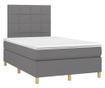 Boxspring krevet, madrac i LED rasvjeta, tamnosiva, 120x200 cm, tkanina thumbnail 3