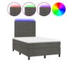 Легло с матрак и LED осветление, тъмносиво, 120x200 см, кадифе thumbnail 2
