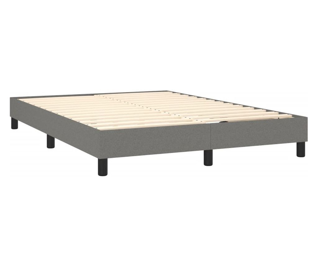 Opružni krevet s madracom i LED rasvjetom, tamnosiva, 140x200 cm, tkanina - 5