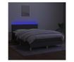 Рамка за легло с матрак и LED, тъмносив, 140x190 см, текстил thumbnail 4
