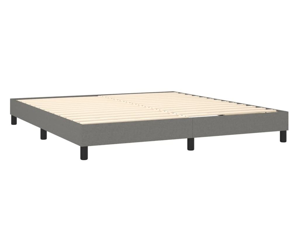 Boxspring krevet Pat, tamnosiva, 180x200 cm, tekstil - 4