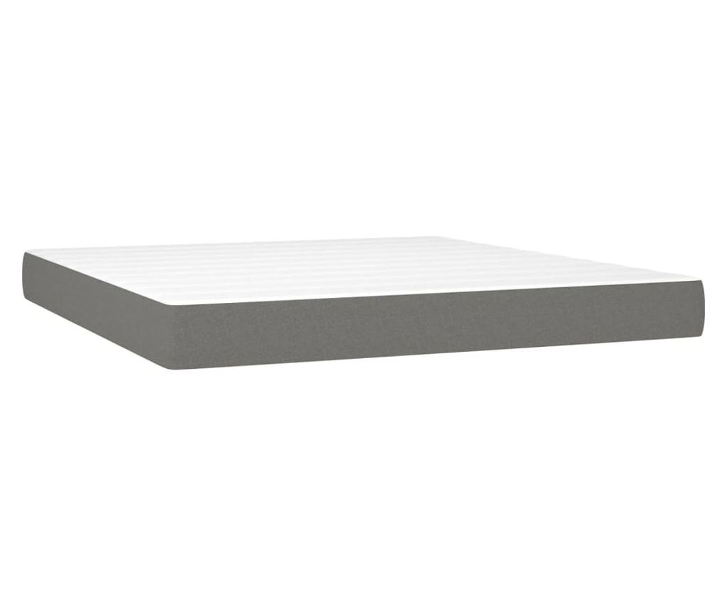 Boxspring krevet Pat, tamnosiva, 180x200 cm, tekstil - 5